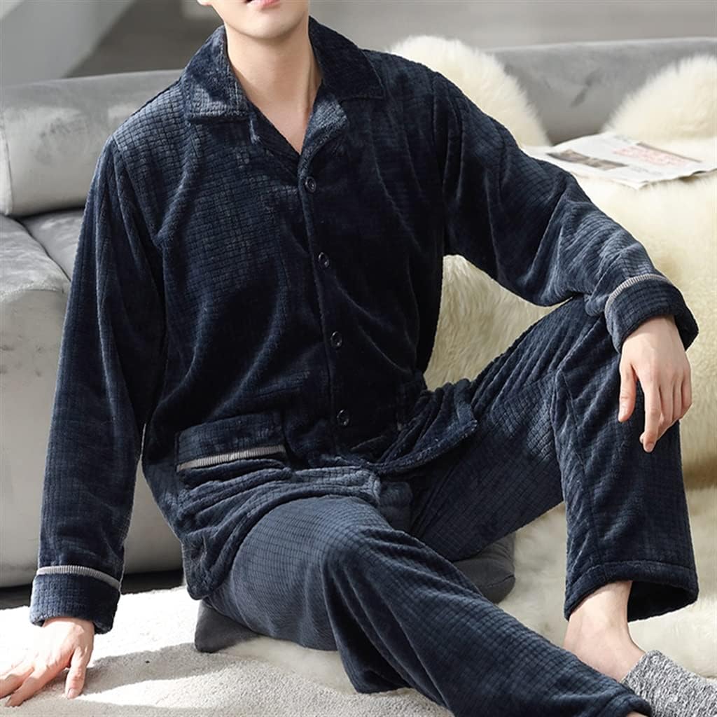 Winter Coral Fleece Thickened and Velvet Warm Autumn and Flannel Leisure Large Size Home Clothes