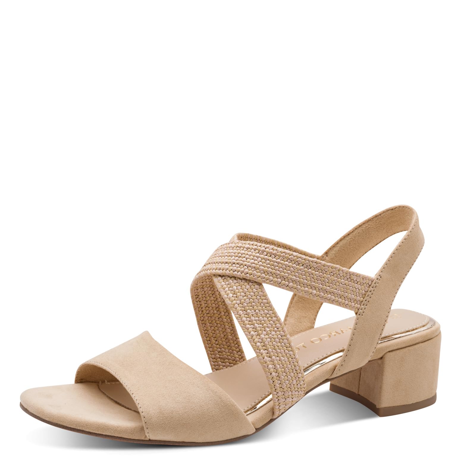 MARCO TOZZI Women Sandal soft Feel Me footbed Vegan soft lining Stylish, beige (BISCUIT COMB), 8.5 UK