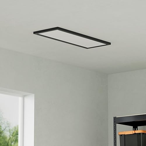 Miniatura 9 de AIKVSXER CPANL - Lámpara de techo LED de montaje en superficie, 1x4, color negro, 5500LM 50W TRIAC 10-100% regulable, 300040005000k seleccionable de