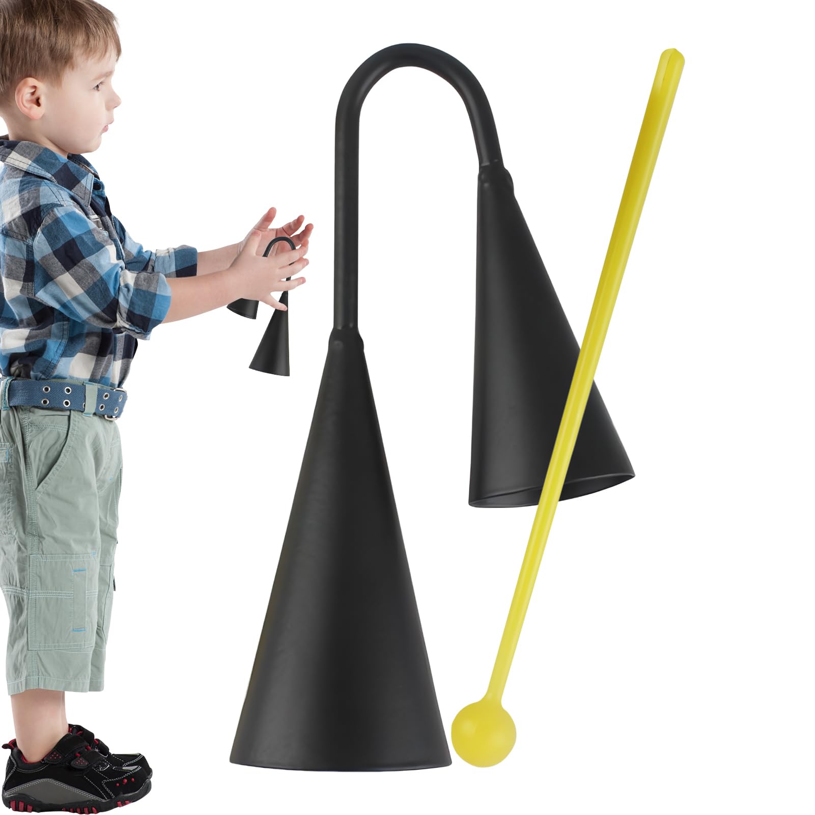 Cow Bells Noise Makers, Cowbell Instrument, Bright Sporting Events Cow Bells, KidsParty Supplies for Drum, SCompact Ergonomic Hand Chimes for Music, Performance, Travel, Outdoor