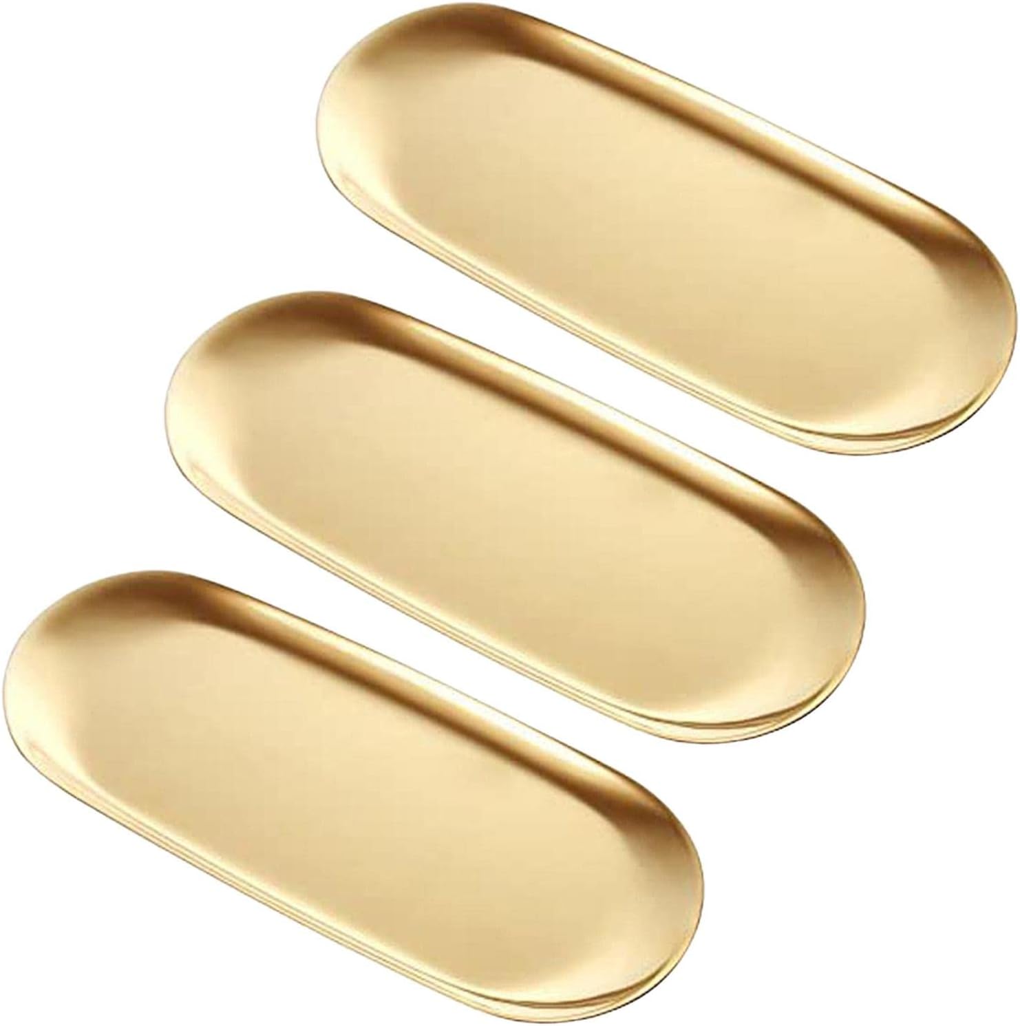 Chen0super Stainless Steel Decorative Tray, Oval Jewelry Dish