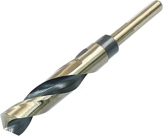 Bivethoi Reduced Shank Twist Drill Bits 17mm Black Nitride & Gold Titanium Coated High Speed Steel 4341 with 10mm Shank for Drilling Steel Plate