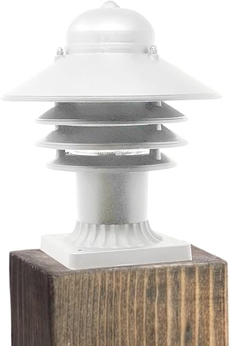 KastLite Lámpara de pasarela náutica blanca con base de montaje en muelle  Accesorio costero para exteriores de 10 pulgadas de alto  Se adapta a