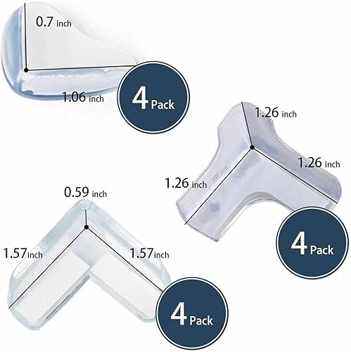 Miniatura 2 de Protectores de esquina, 12 piezas de protectores de esquina para muebles contra esquinas afiladas de seguridad, protectores de esquina, protectores