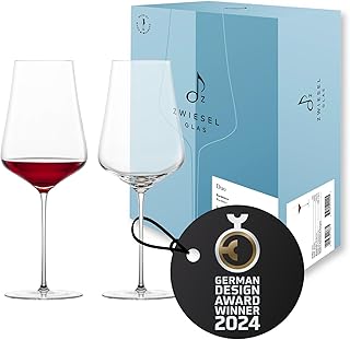 Zwiesel Glas Copas de vino tinto burdeos Duo (juego de 2 unidades), hechas a mano y a máquina, para vino tinto, apto para ...