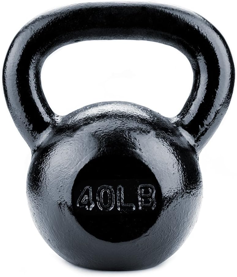 Crown Sporting Goods Black Cast Iron Kettlebell Weights (40lbs)