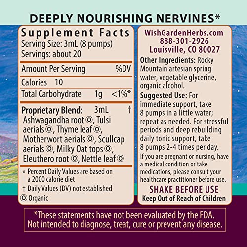 Wishgarden Herbs Deep Stress With Ashwagandha - All-Natural Liquid Herbal Adrenal Support Supplement With Ashwagandha Root And Powerhouse Adaptogens For Stress Relief, Fast-Acting Stress Tincture, 2Oz #TOP1