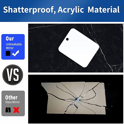 Miniatura 6 de Espejo de ducha inastillable sin niebla para afeitarse (paquete de 2, más grande de 10.7 x 8 pulgadas), 43% que el original, espejo de maquillaje de