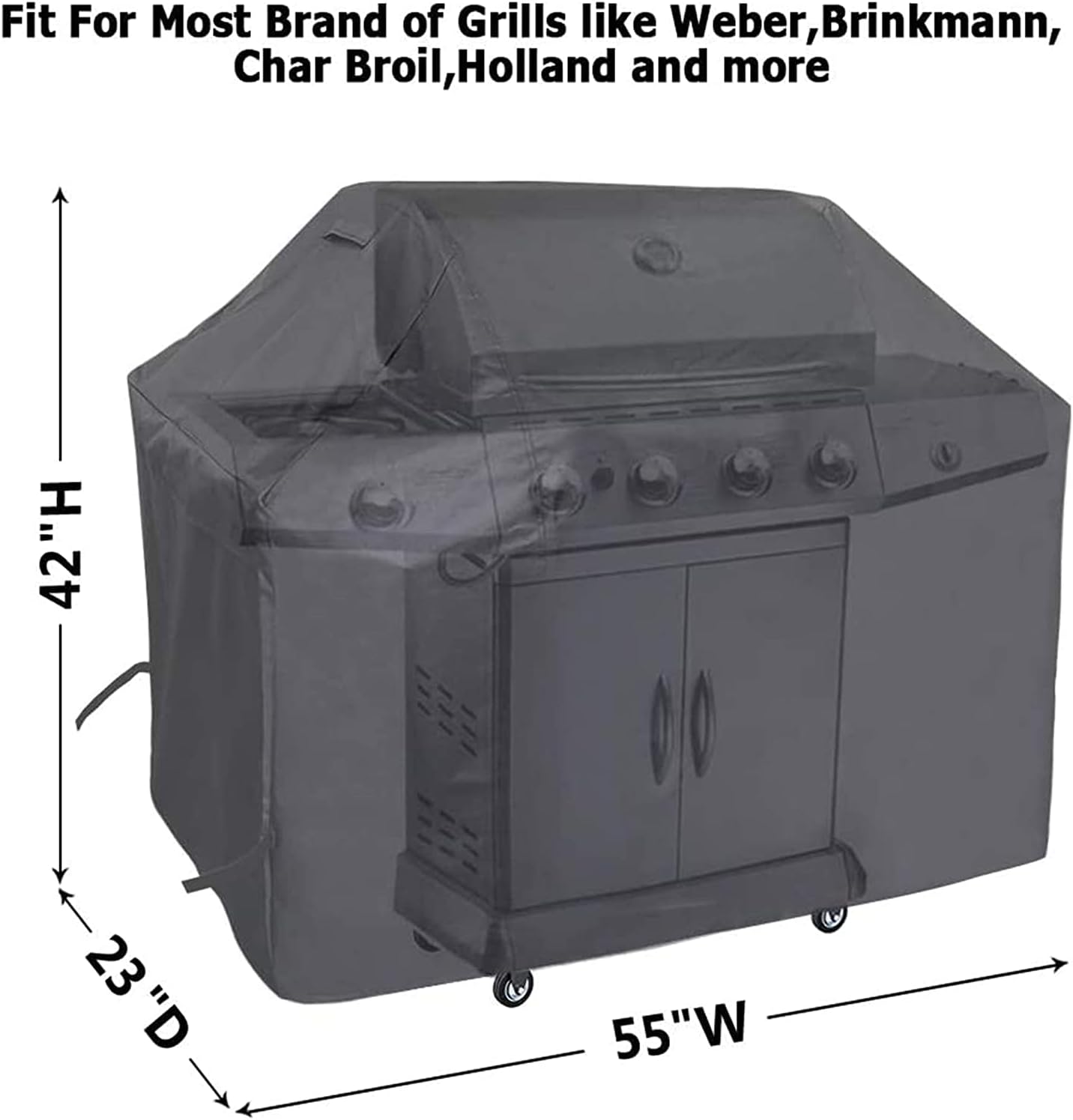 NEXCOVER Barbecue Gas Grill Cover - 55 Inch Waterproof BBQ Cover, Outdoor Heavy Duty Grill Cover, Fade & Weather Resistant Upgraded Material, Barbecue Cover for Weber, Brinkmann, Char Broil and More : Patio, Lawn & Garden
