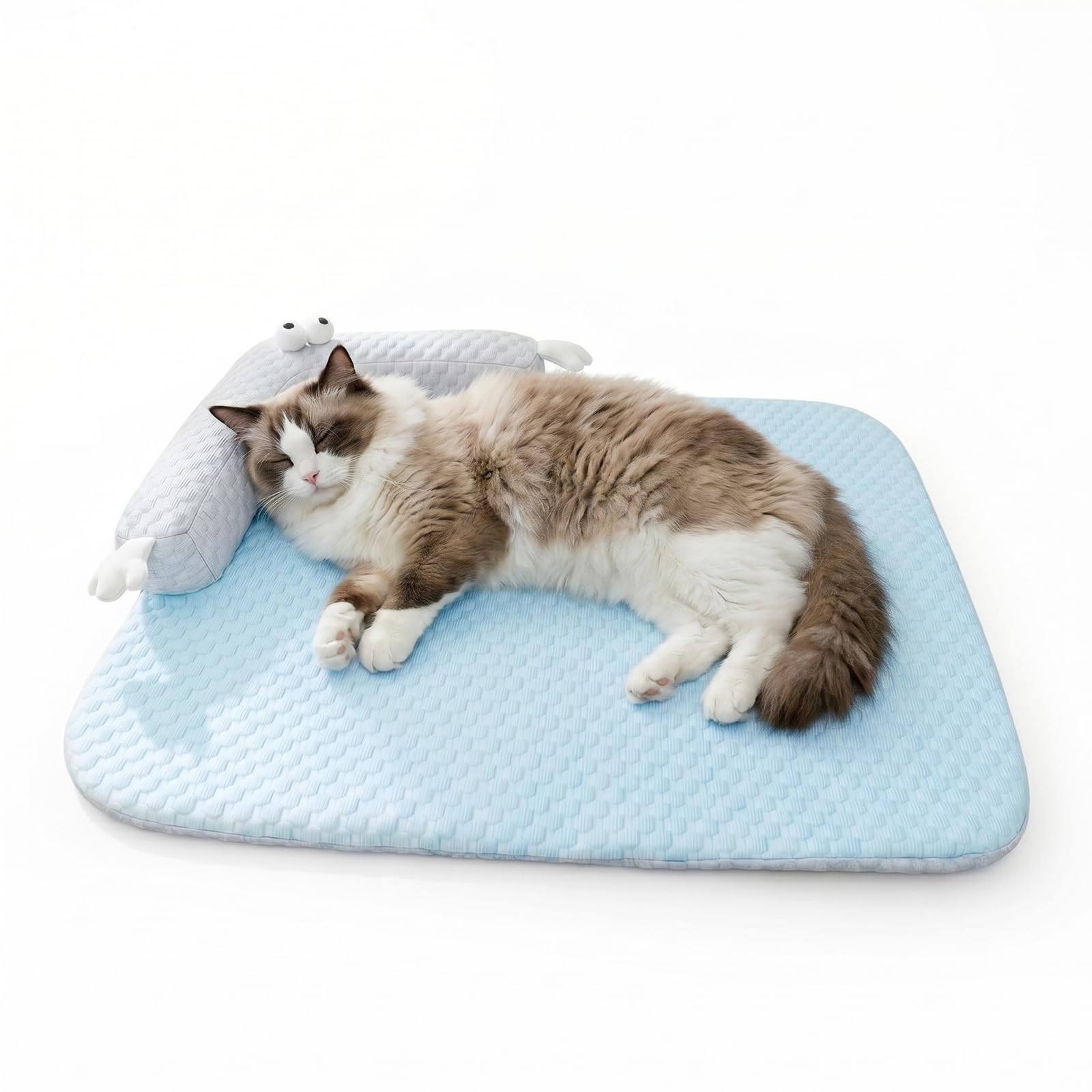 LOMUG Katzenkuhlbett Waschbar65 * 50cm lit U-fōrmigem Kopfkissen Katzen Bettchen fur Katze HundeKihlmatte Fur Katzen Hnd Kuhlende Latte Haustiermatte