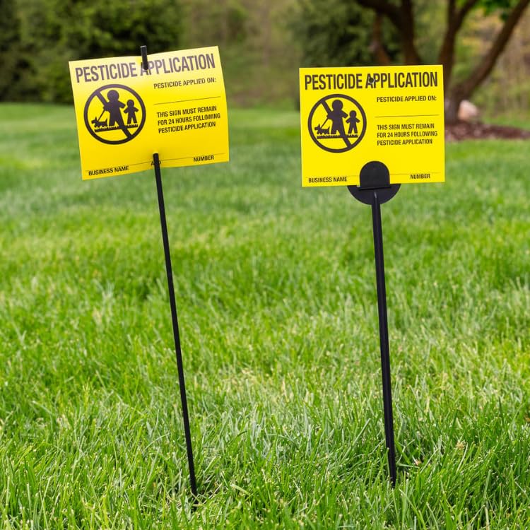 Great Lakes Marking Products Lawn Treatment Application Stakes & Connecticut Signs (Premium Style Stakes (500 pc. Pack)), Black, Yellow, White