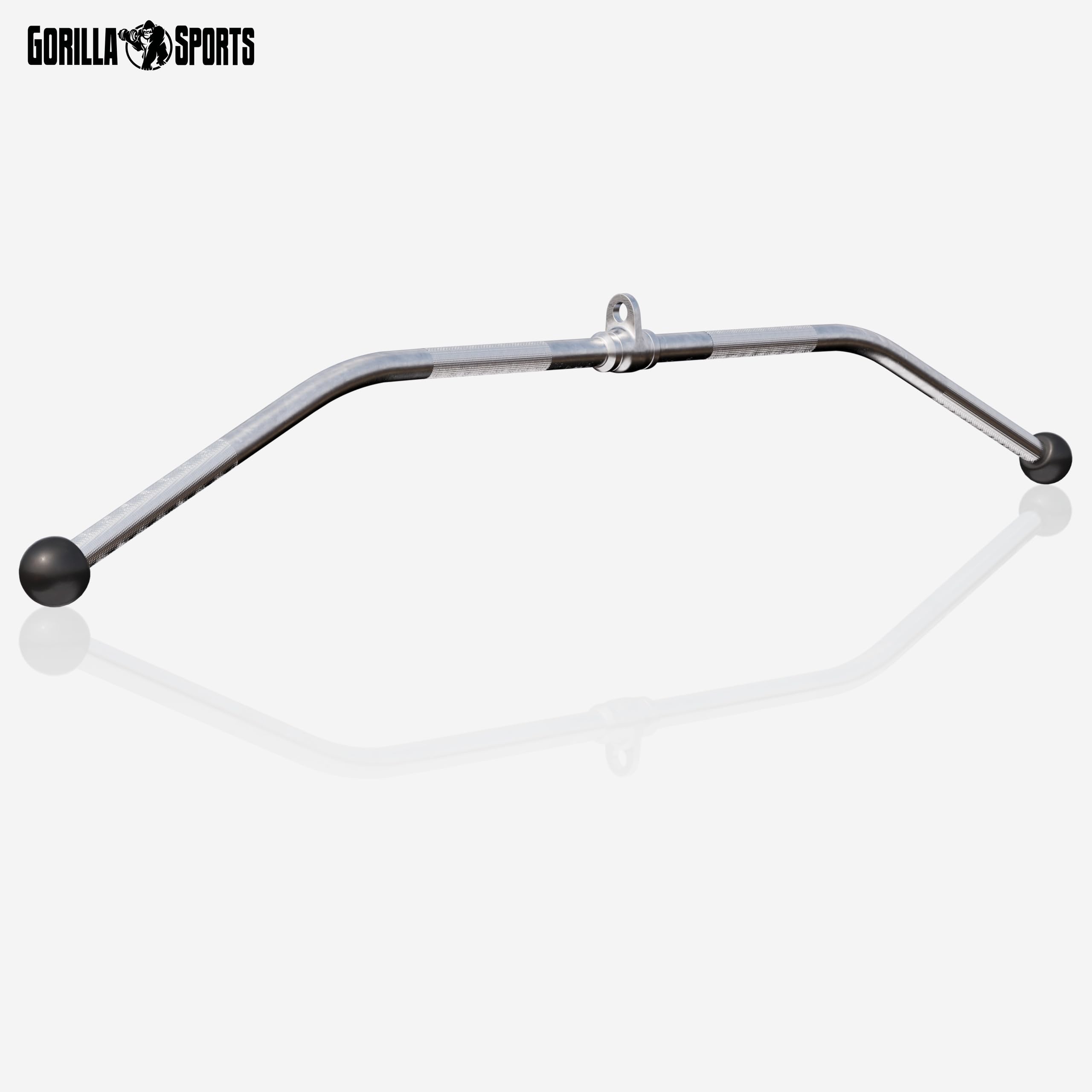 GORILLA SPORTS® Barra de Poleas Gimnasio - Articulación Giratoria, 120cm, Antideslizante - Agarre Gym, Agarres Poleas Gym, Barra Polea, Barra de Polea para Espalda, Agarre Jalon, Máquina LAT