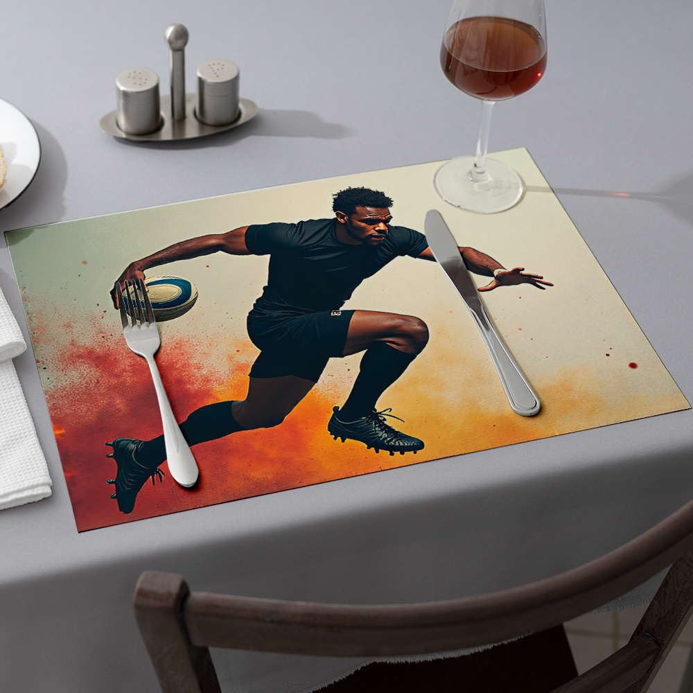 Set de table de Pâques rugby lavable : fini les taches de fête