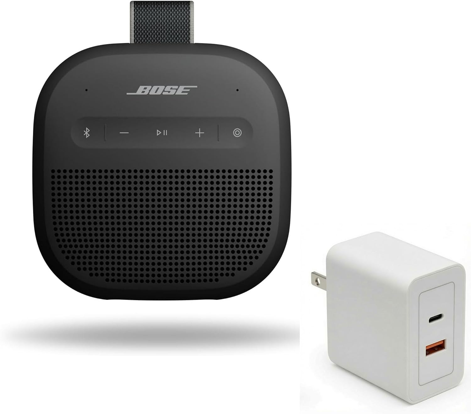 SoundLink Micro Portable Bluetooth Speaker (2nd Gen) Bundle with Fast Charger, Wireless Outdoor Speaker, Up to 12 Hours Battery Life, Waterproof and Dustproof, (Black)