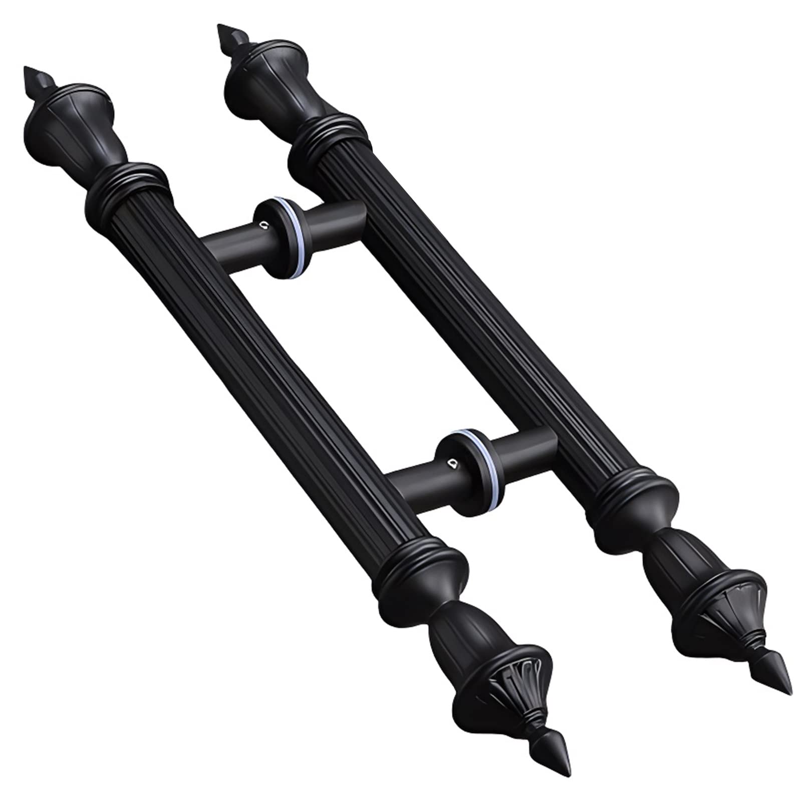 BHGFYXBS Retro Entry Glass Door Handle, 60/80/100/120Cm Long Pull Push Bar, For Home/Front Door/Hotel/Restaurant, Back To Back Mounted/D/80Cm/31.5In,Black-120Cm/47.2In,Black-120Cm/47.2In