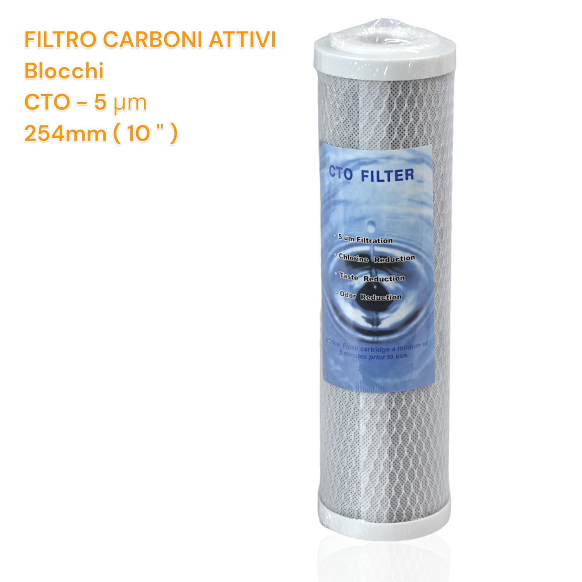 Filtro Acqua Potabile 2X KIT TRE CARTUCCE (6 PEZZI) FILTRO SISTEMA FILTRAZIONE ACQUA SEDIMENTI + CARBONI ATTIVI 10" 5 μm PER DEPURATORE SOTTO LAVELLO