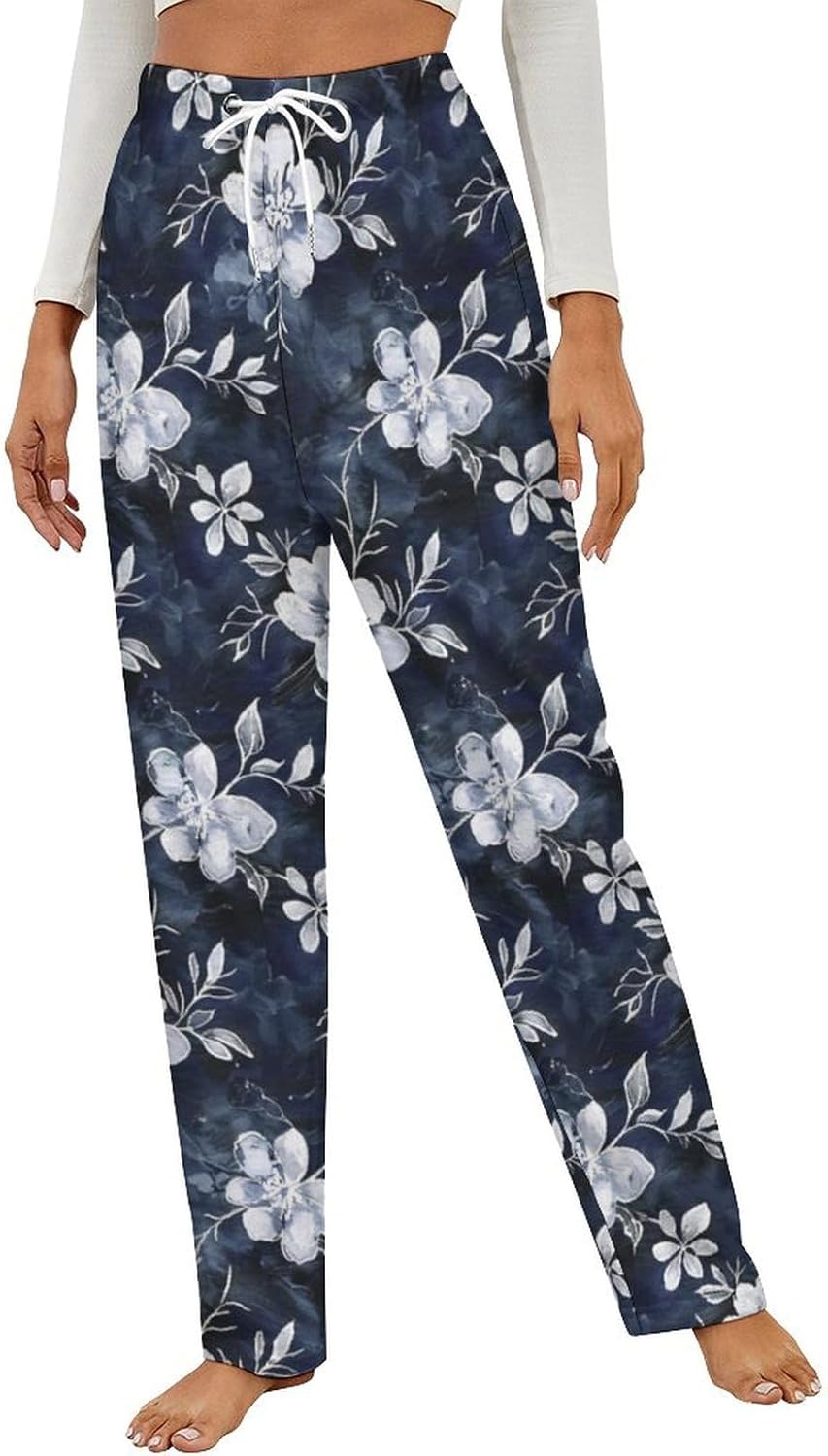 Adugen Origei Womens Flowers Evil Eye Flannel Pajama Sleep Pants Home Pajamas Winter