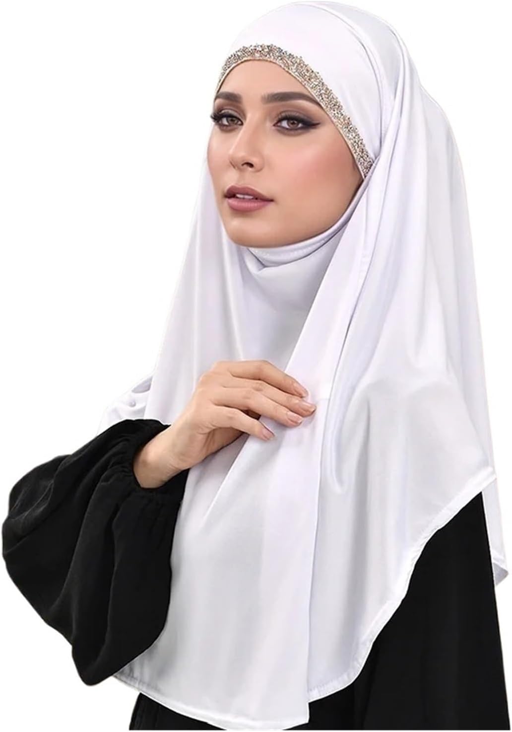 Strap Instant Hijab Solid Jersey For Woman Hijabs Wrap Lady Casual Headband Ethnic Headscarf