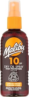 Malibu Sun SPF 10 Non-Greasy Dry Oil Spray for Tanning, Tan Enhancing & Moisturising Body Oil Mist, Water Resistant, 100ml