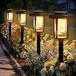 Solpex Solar Lights Outdoor Garden, 6 Pack LED Solar Powered Garden Lights, Waterproof Pathway Lighting for Patio, Landscape, Walkway(Warm White)