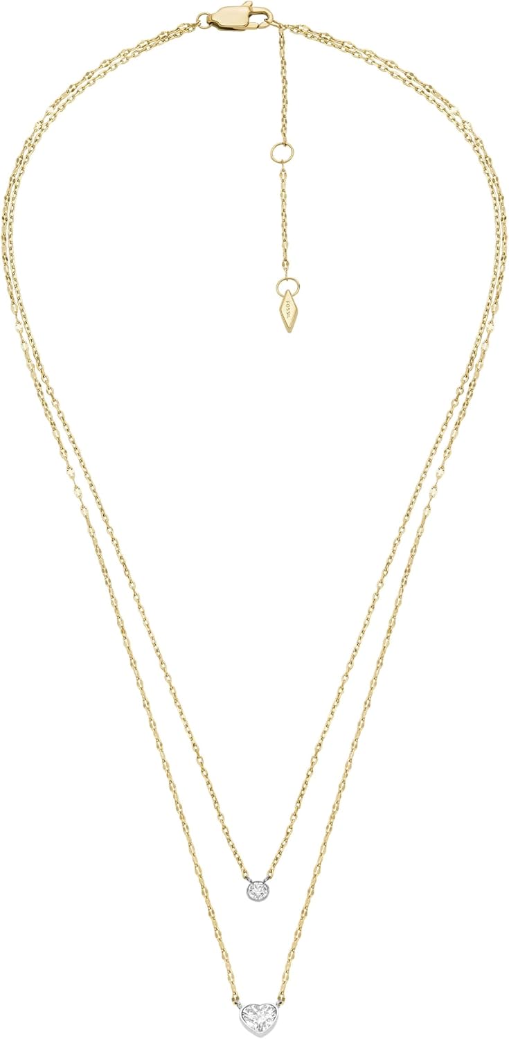 Fossil Women's Gold-Tone Stainless Steel Pendant Chain Necklace for Women