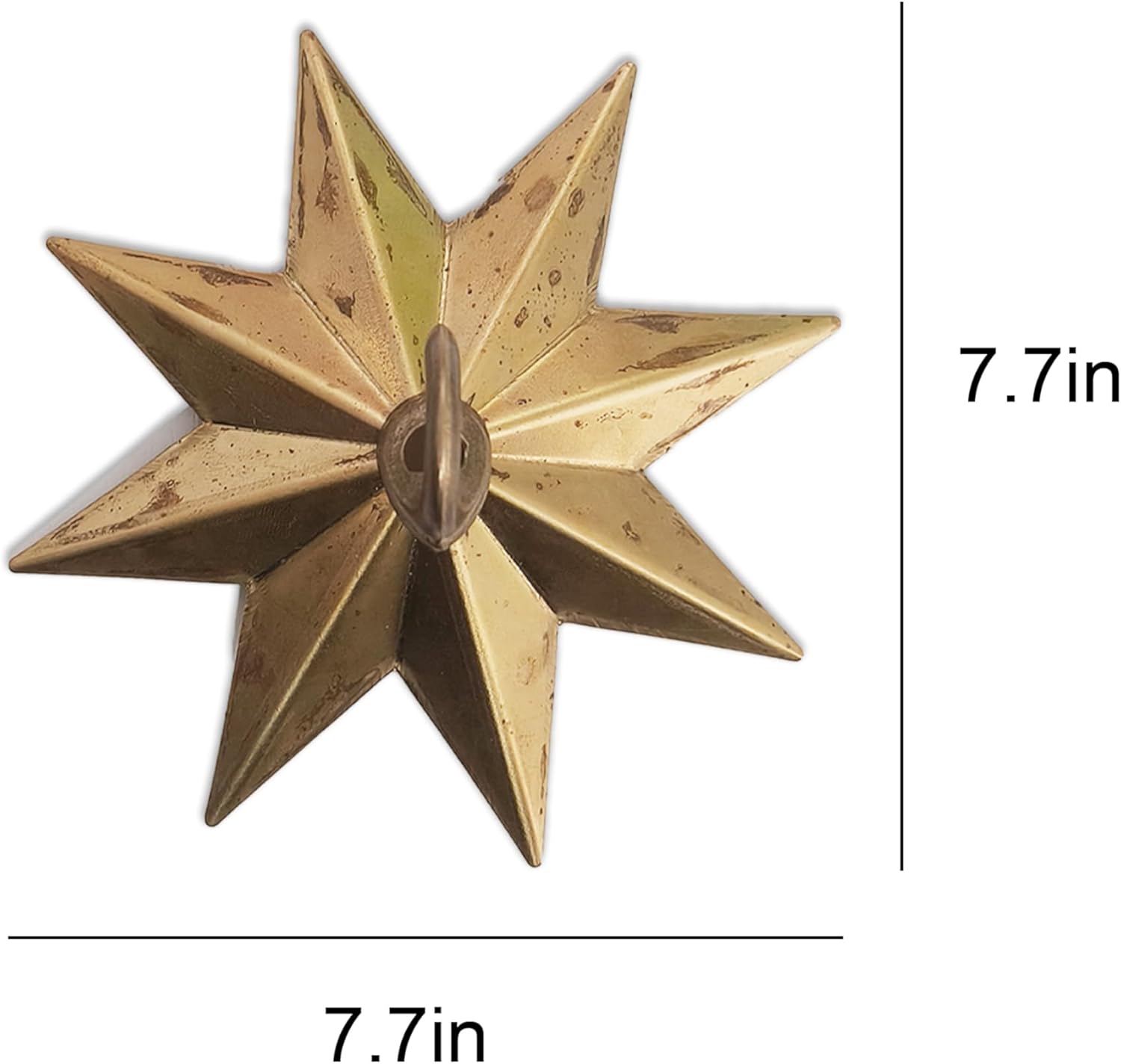 Stylor Whimsical Star Ceiling Hook for Hanging Planters - Celestial Witchy Brass Light Canopy Kit, Boho Vintage Gothic Room Decor, Antique Chandelier Mounting Kit (Large)
