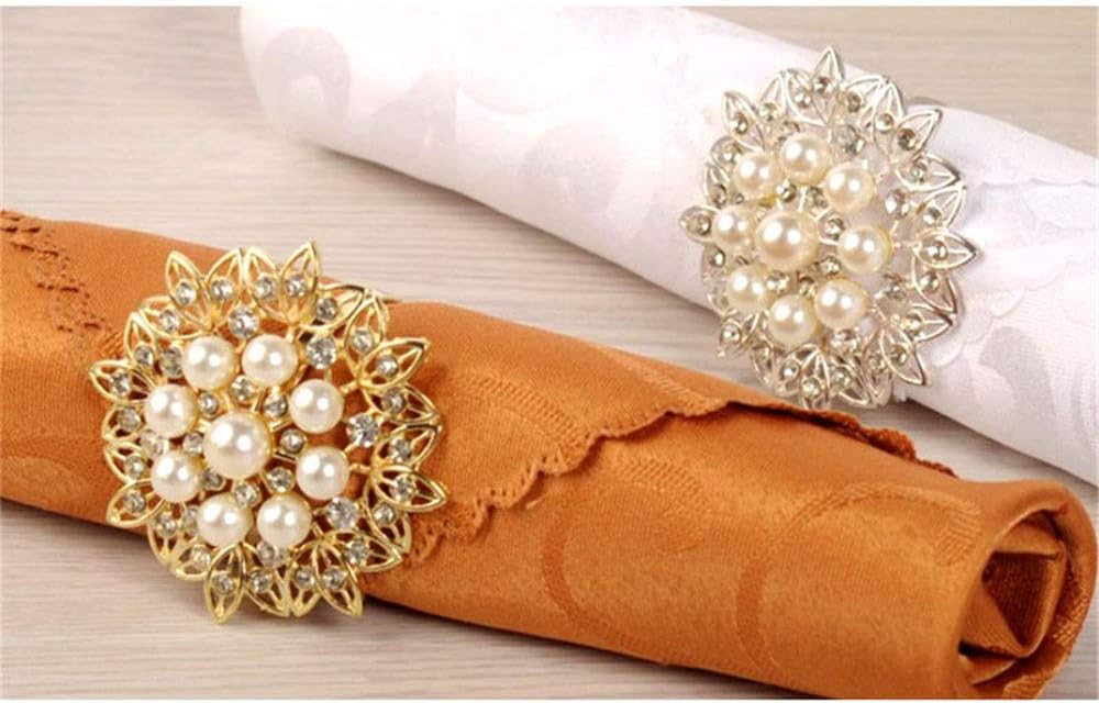 Napkin Rings Napkin Rings Set of 15 Dining Table Decoration for Dinner Parties Weddings Receptions Family Gatherings Napkin Rings Set (Color : Silver Size : 4cm) (Gold 4cm)