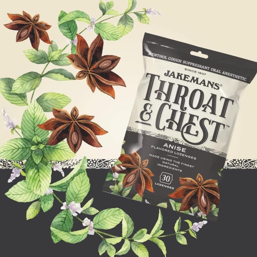 Anise Throat & Chest Lozenges Cough Drops – Cough, Sore Throat and Seasonal Distress Soothing Relief – Liquid Drop Shape – 30 Count