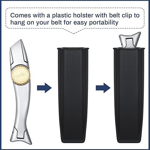 Miniatura 5 de WILLBOND Navajas - Juego de 4 navajas para techos de vinilo resistente con 12 cuchillas de repuesto para techos, cortador de hojas de alfombra para