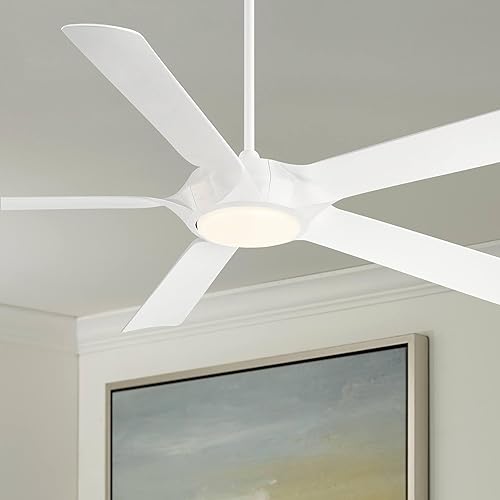 Possini Euro Design Grand Regal - Ventilador de techo moderno para interiores de 60 pulgadas con control remoto de luz LED, blanco mate para sala de Possini Euro Design Grand Regal - Ventilador de techo moderno para interiores de 60 pulgadas con control remoto de luz LED, blanco mate para sala de