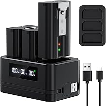 3 Pack Replacement for Ring Battery - 6040mAh Ring Doorbell Battery with LED Display Charger Station for Ring Video Doorbell 2/3/3+/4, Spotlight Cam(2nd/3rd Gen) and Stick Up Cam