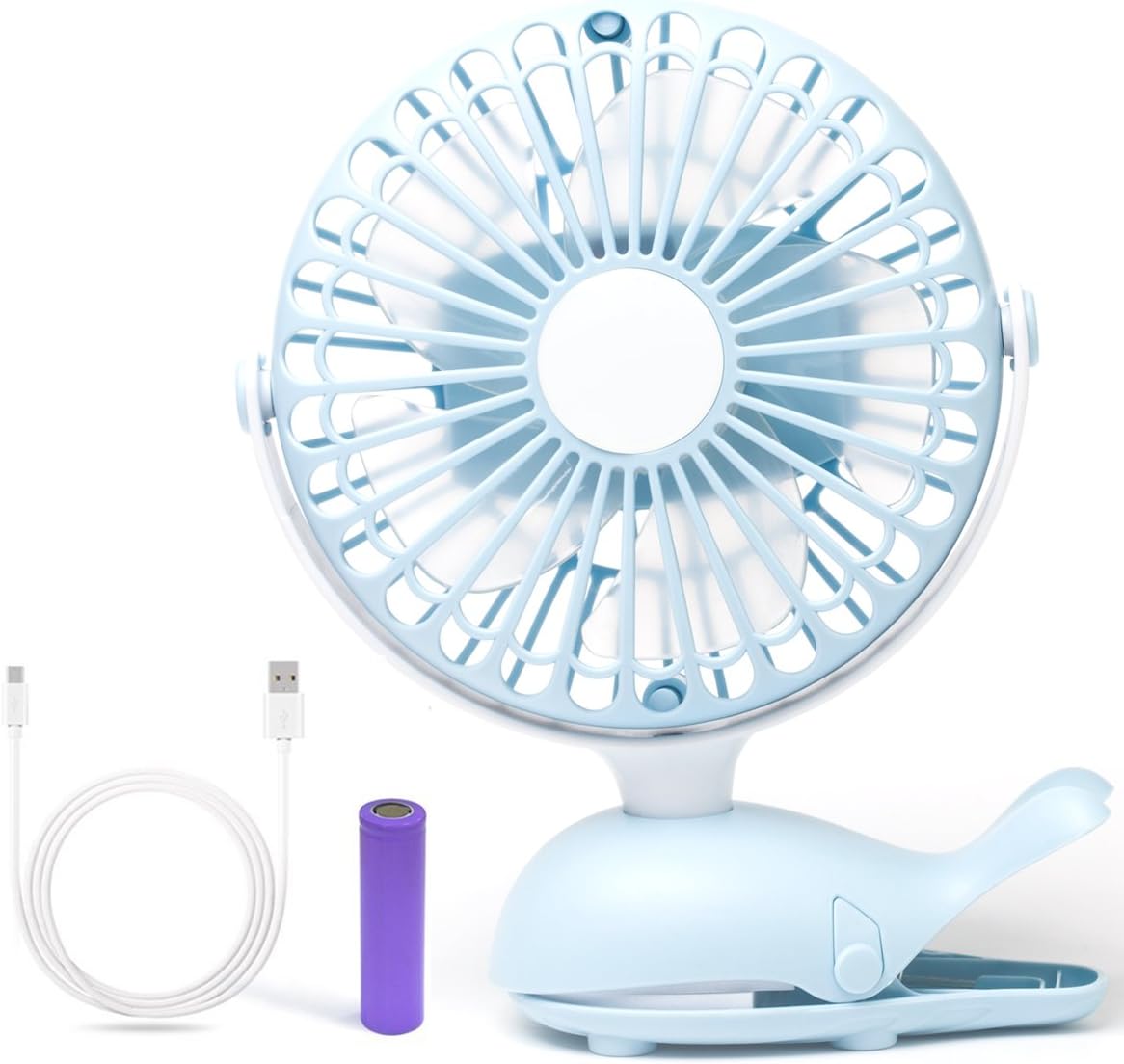YHLCSQ Baby Stroller BPA Free Rechargeable Battery Operated Clip on Mini Desk Fans Blue
