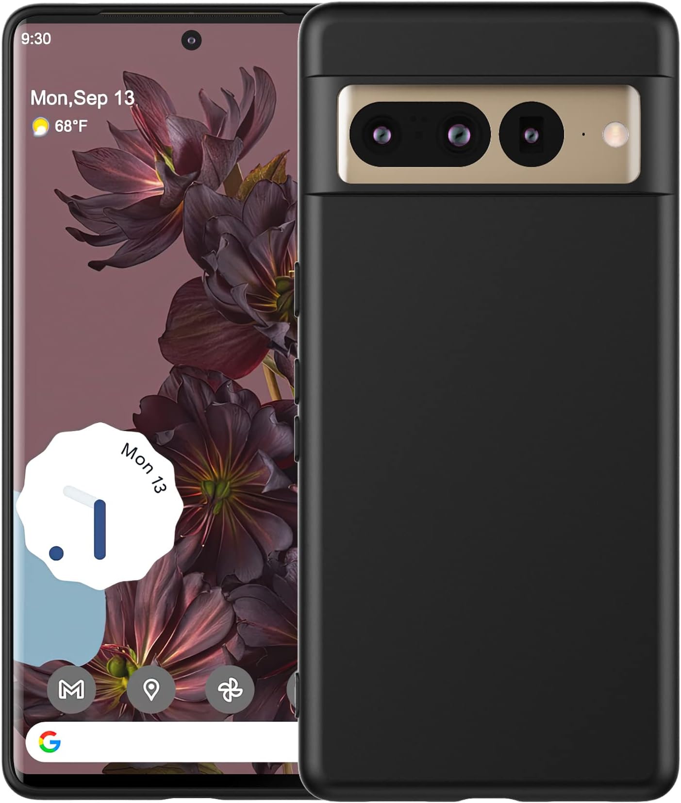 Feitennfor Pixel 7 Pro 5G Silicone Case,Ultra Slim Lightweight Phone Case Designed for Google Pixel 7 Pro 5G 2022 (Black)