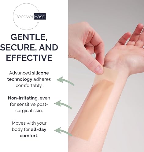 Miniatura 3 de Tiras de silicona para cicatrices  Paquete de 6 cintas de silicona de grado médico envueltas individualmente y reutilizables para mastectomía,