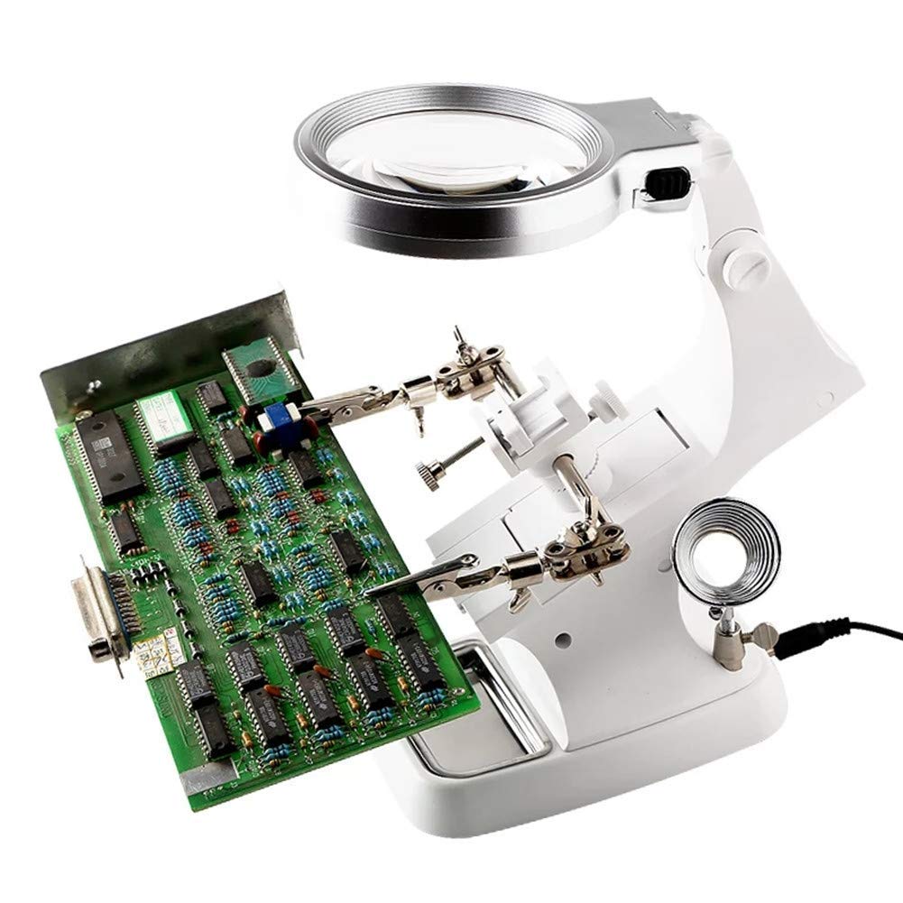 Loupe de bureau circuit imprimé à lentille en verre et éclairage LED intégré - 8