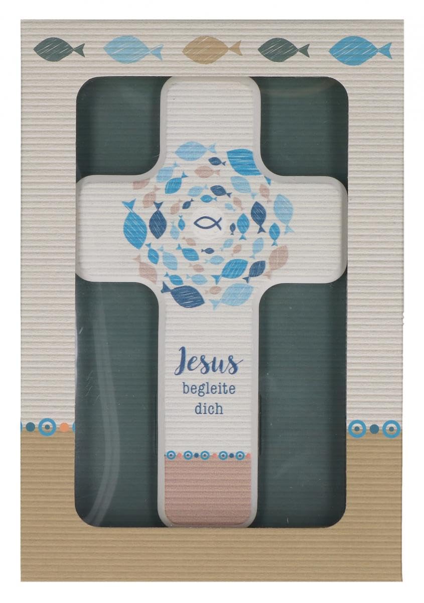 Croix en bois enfant Jésus t'accompagne pour rassurer votre enfant la nuit
