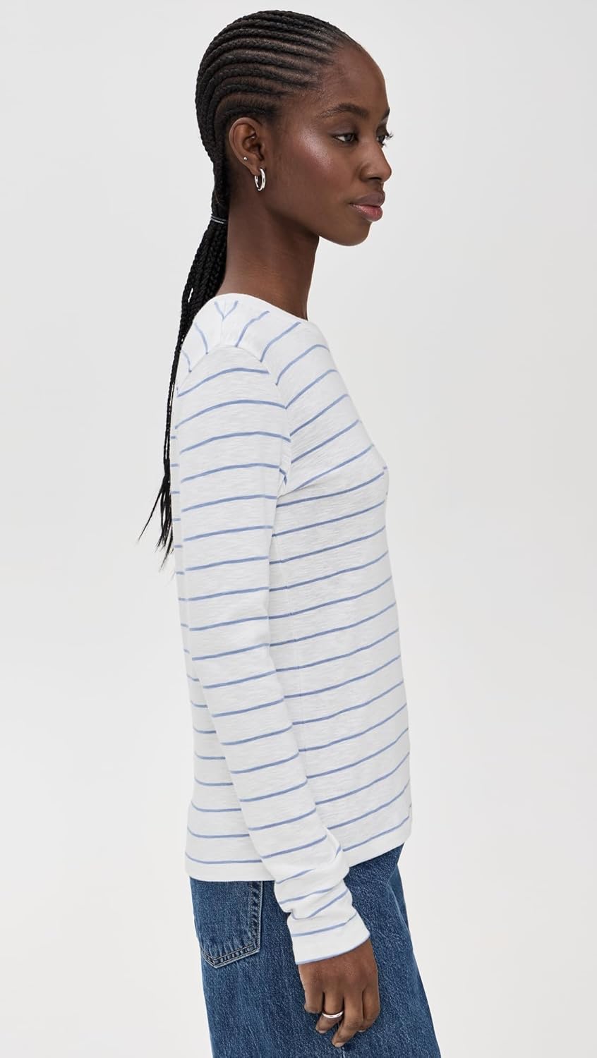 Vince Women's Striped Long Sleeve Crew Tee - Image 4