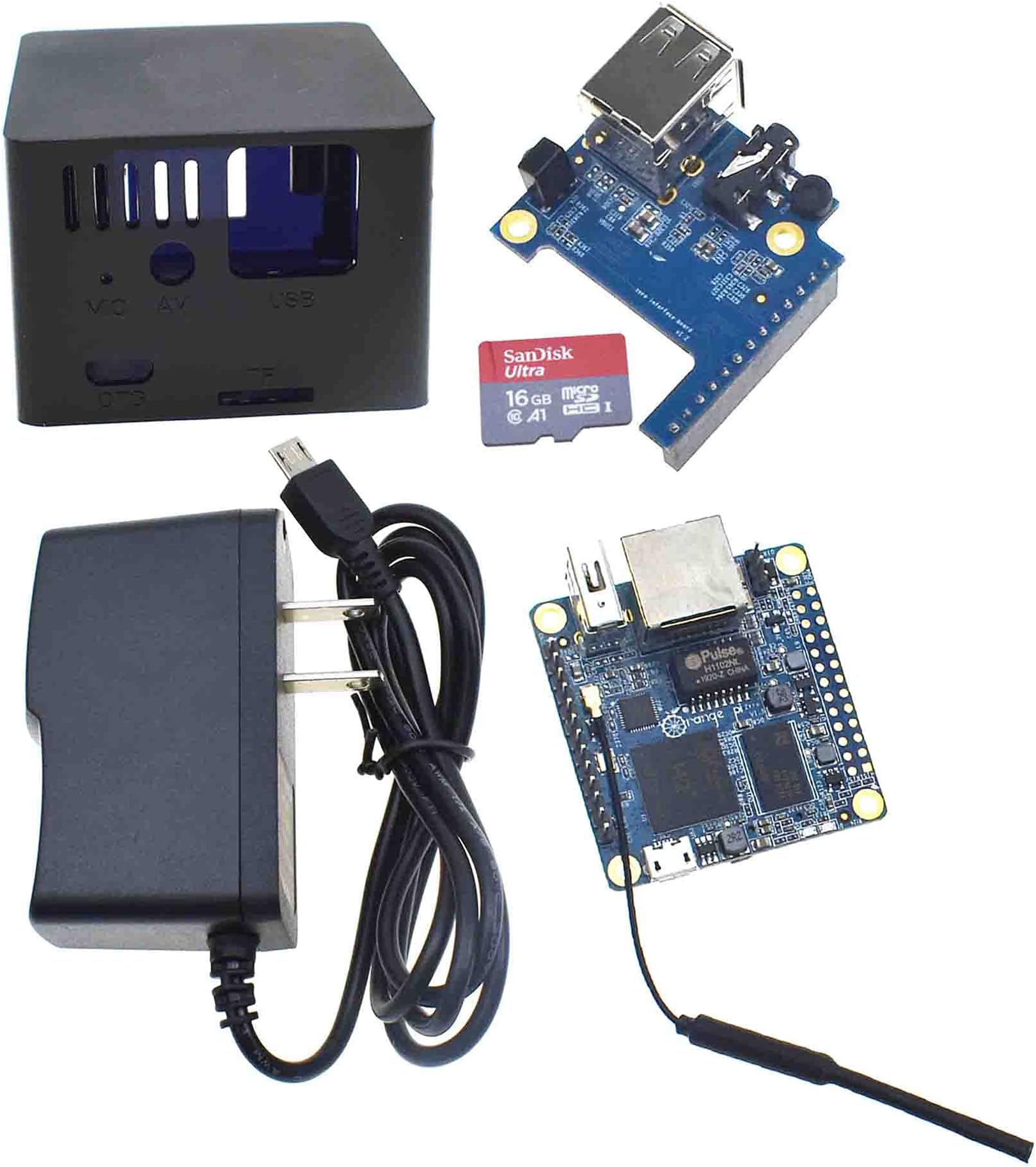 Orange Pi Zero 512MB Expansion Board (Board +power+ shell+Expand+16G)