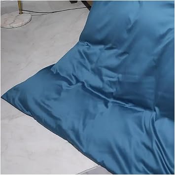 4pcs Solid Color Bedding Set Blue Duvet Cover Fitted Bed Sheet Pillowcase King Queen Size, Luxury Bed in a Bag,White,Queen size 1.8M Bed 4