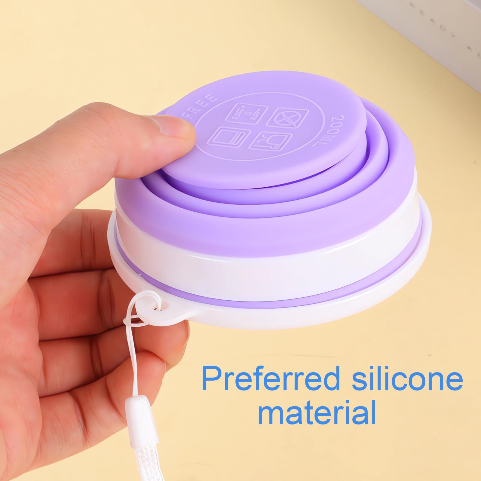 2 Pezzi Bicchiere Pieghevole da Viaggio, Bicchiere Portatile, Bicchieri Richiudibili da Viaggio,Bicchiere Pieghevole in Silicone Alimentare, Adatto per Viaggi Picnic Sport Campeggio Ecc