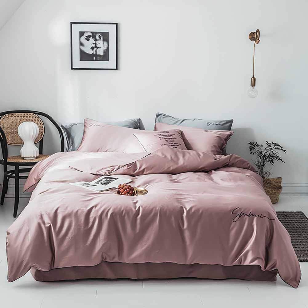 4 Sets of Bedding Washed Cotton to Keep Warm Anti-Wrinkle Anti-Allergic European-Style Bedding (Multiple Colors) D 1.5M (D 1.8M)