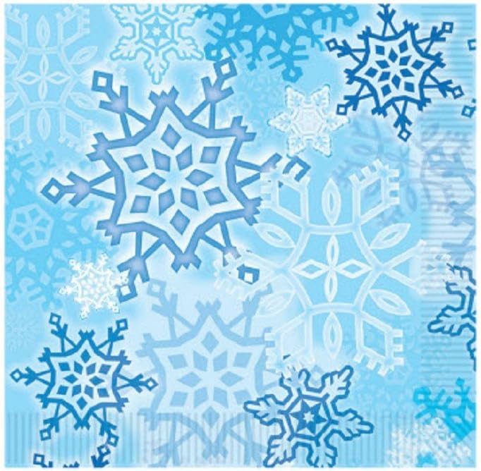 Beistle Snowflake Luncheon Napkins, Blue/White, 16 Count