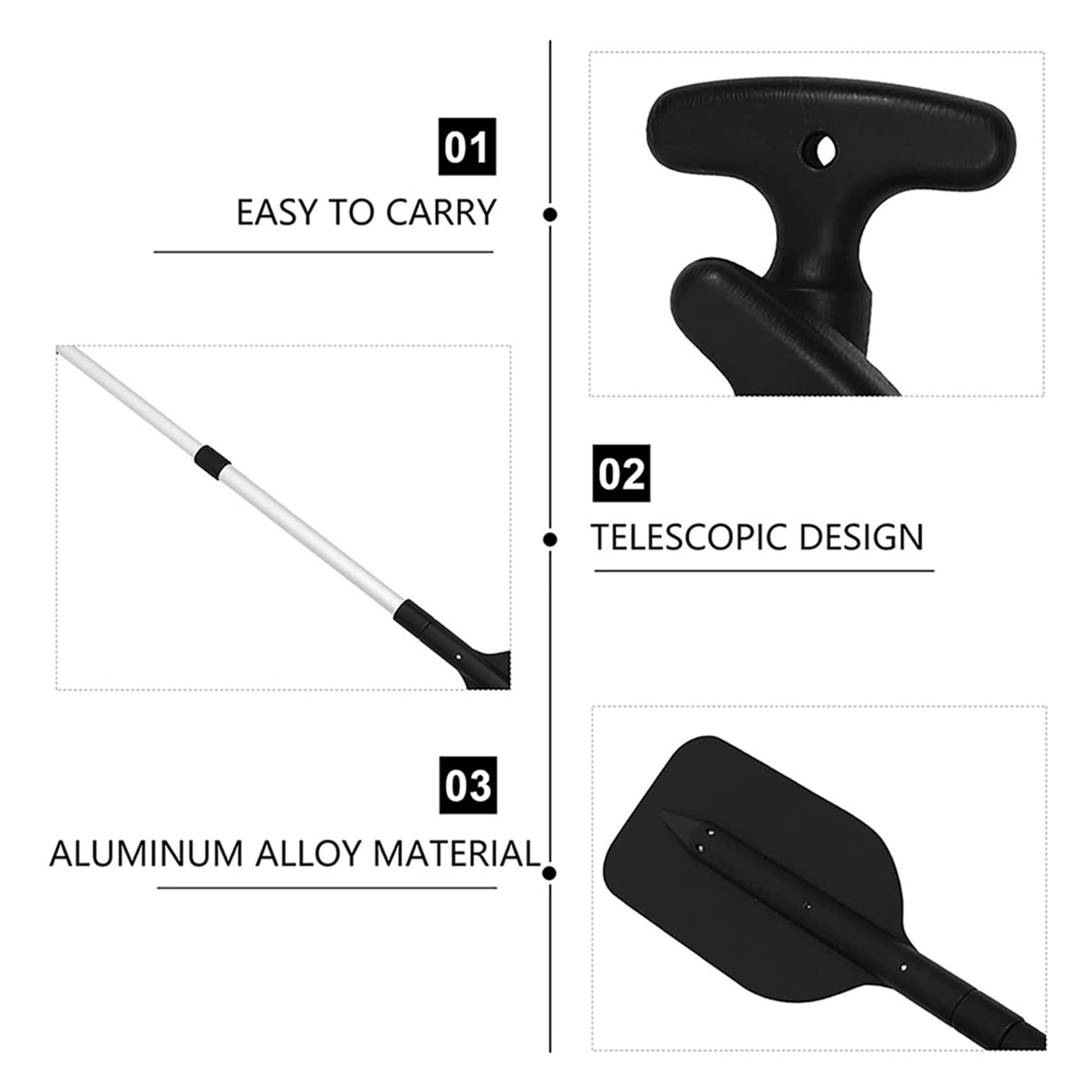 4 Piezas Remos TelescóPicos de PláStico para, Plegable para Kayak, Moto AcuáTica y Canoa, Accesorios para Barcos de Seguridad