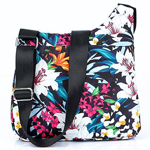 Stuoye Nylon Multi-Pocket Crossbody Purse Bags For Women Travel Shoulder Bag (1901 Lily) #TOP3
