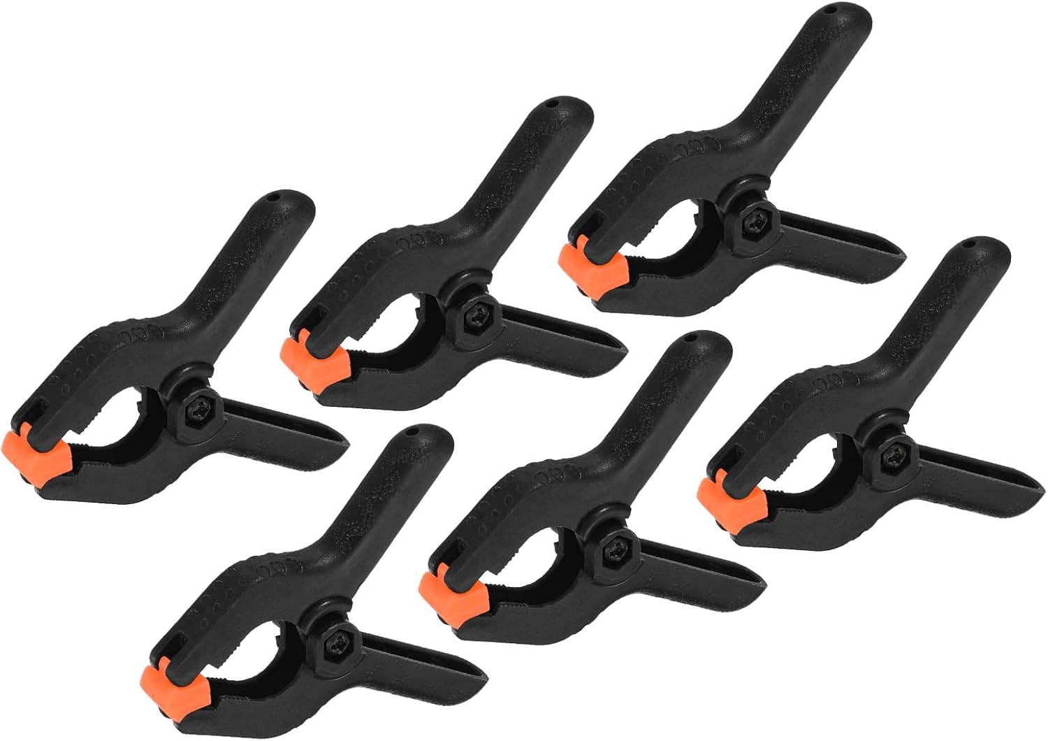 PATIKIL 4 Inch Spring Clamps, 6 Pack Plastic Anti-slip Strong Backdrop Clamp Clip for Stand DIY Project Photography Studio Craft, Black