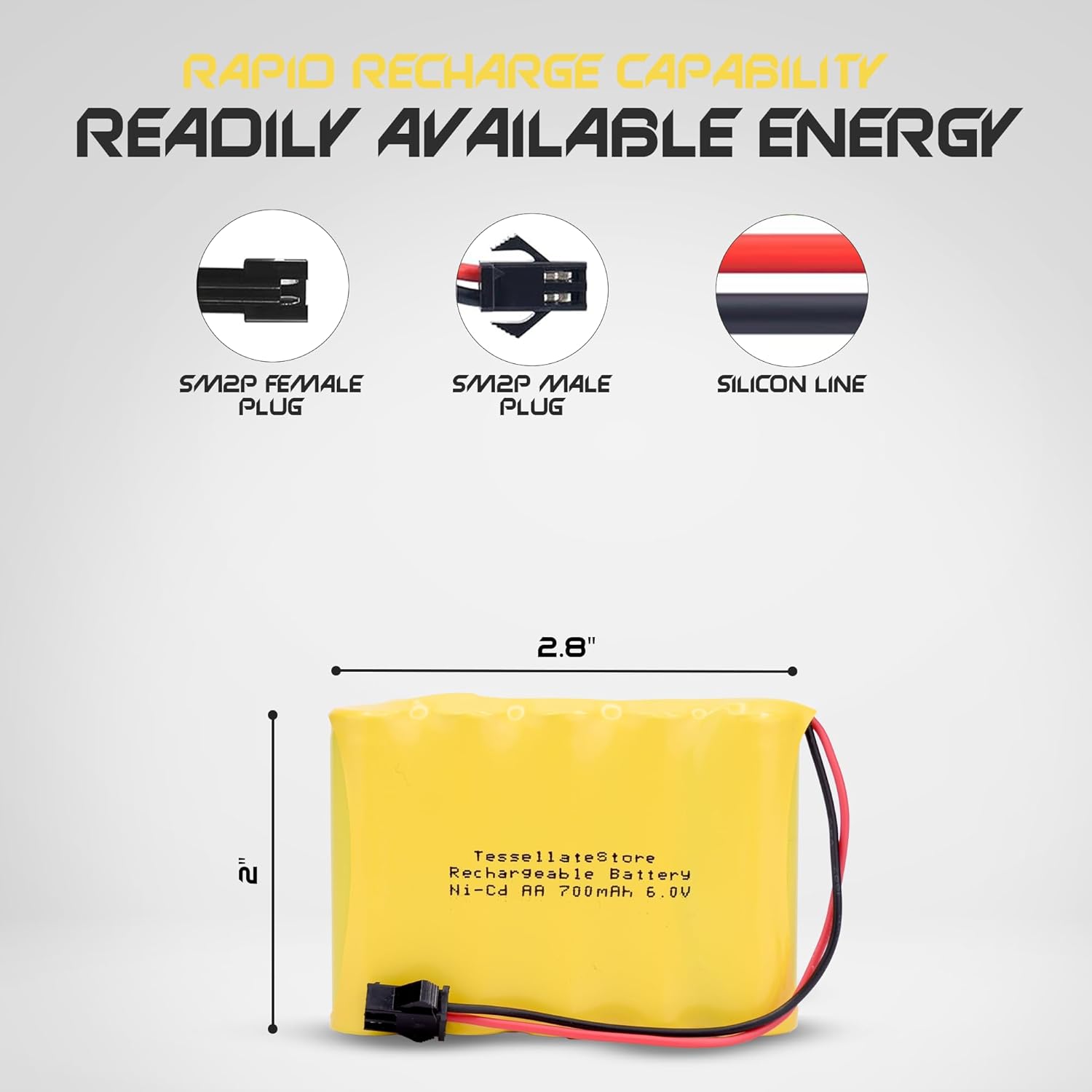 Batteria RC 6V 2400mAh, Batteria Ni-MH AA Con Spina JST (Nuovo E Nell'imballaggio Originale) A - Foto 7
