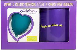 Kit Coletor Menstrual Violeta Cup Tipo B Verde + Caneca Higienizadora, Violeta Cup, Verde, Tipo B Mulheres Com Até 29 Anos E Sem Filhos, E/Ou Com Colo Do Útero De Altura Baixa