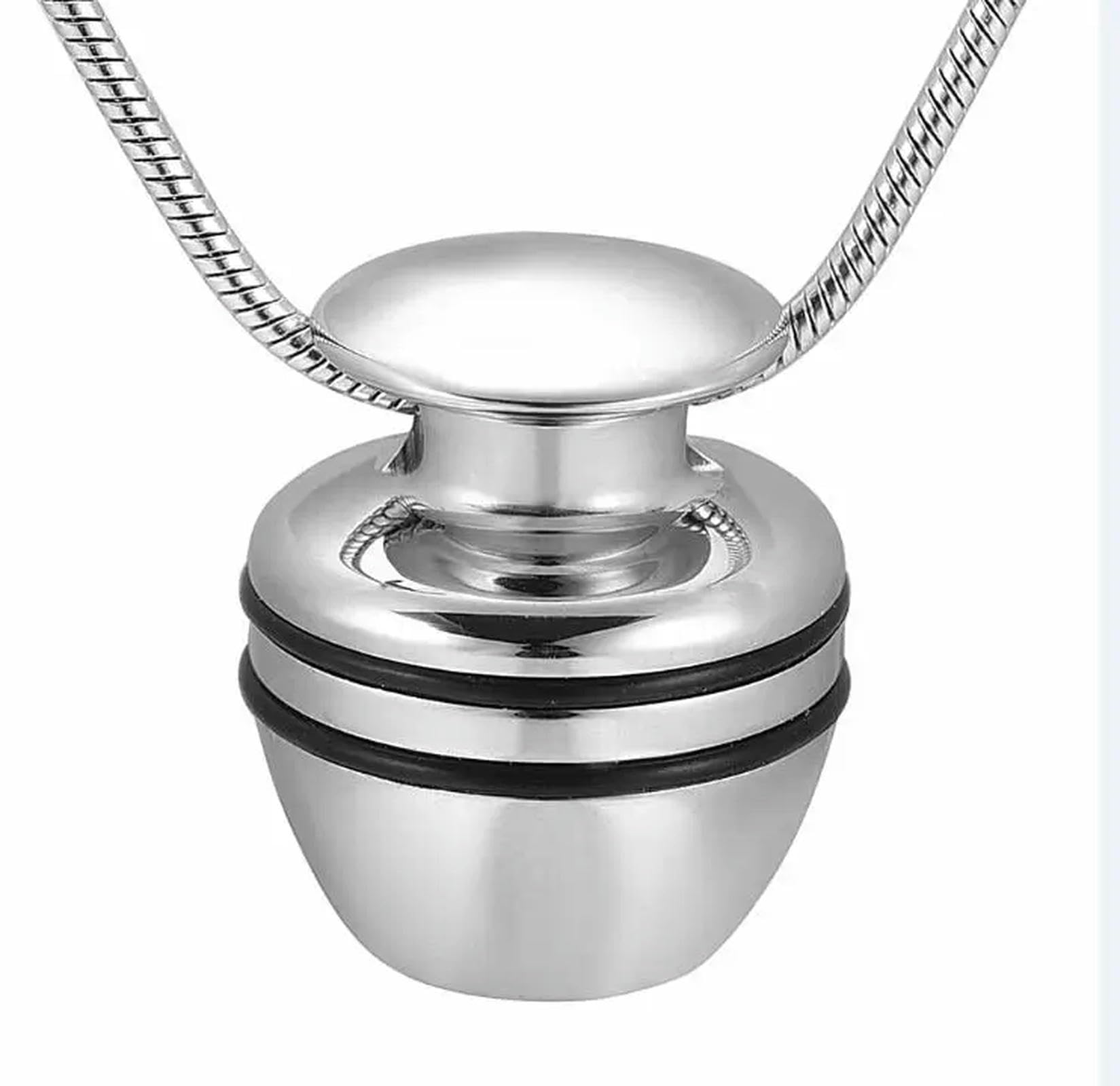 BIAIHQIE Memorial Jewelry Cremation Urn Pendant Necklace for Ashes Holder Caskets Cremation Urns Keepsakes for Women-Silver