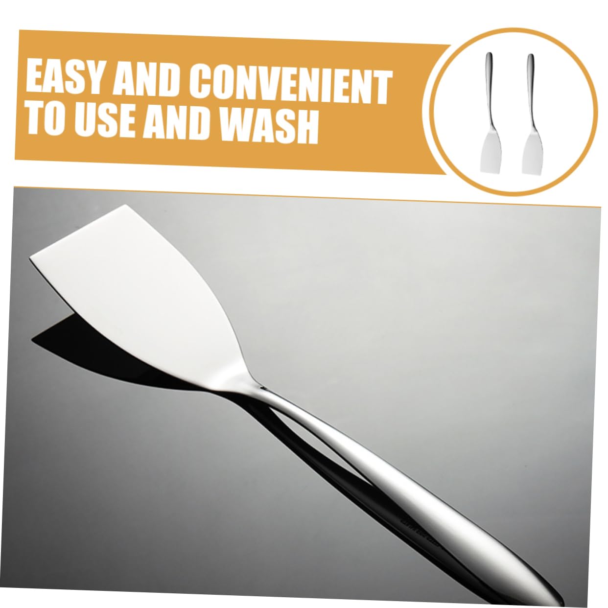 UKCOCO 3 ensembles Spatule À Frire En Acier Inoxydable Pour Steaks Mini-Tournant Pour Petits Steaks Spatules De Cuisson De Viande Graisse De Chef Cuisine Sauté Spatule 2 pièces * 3