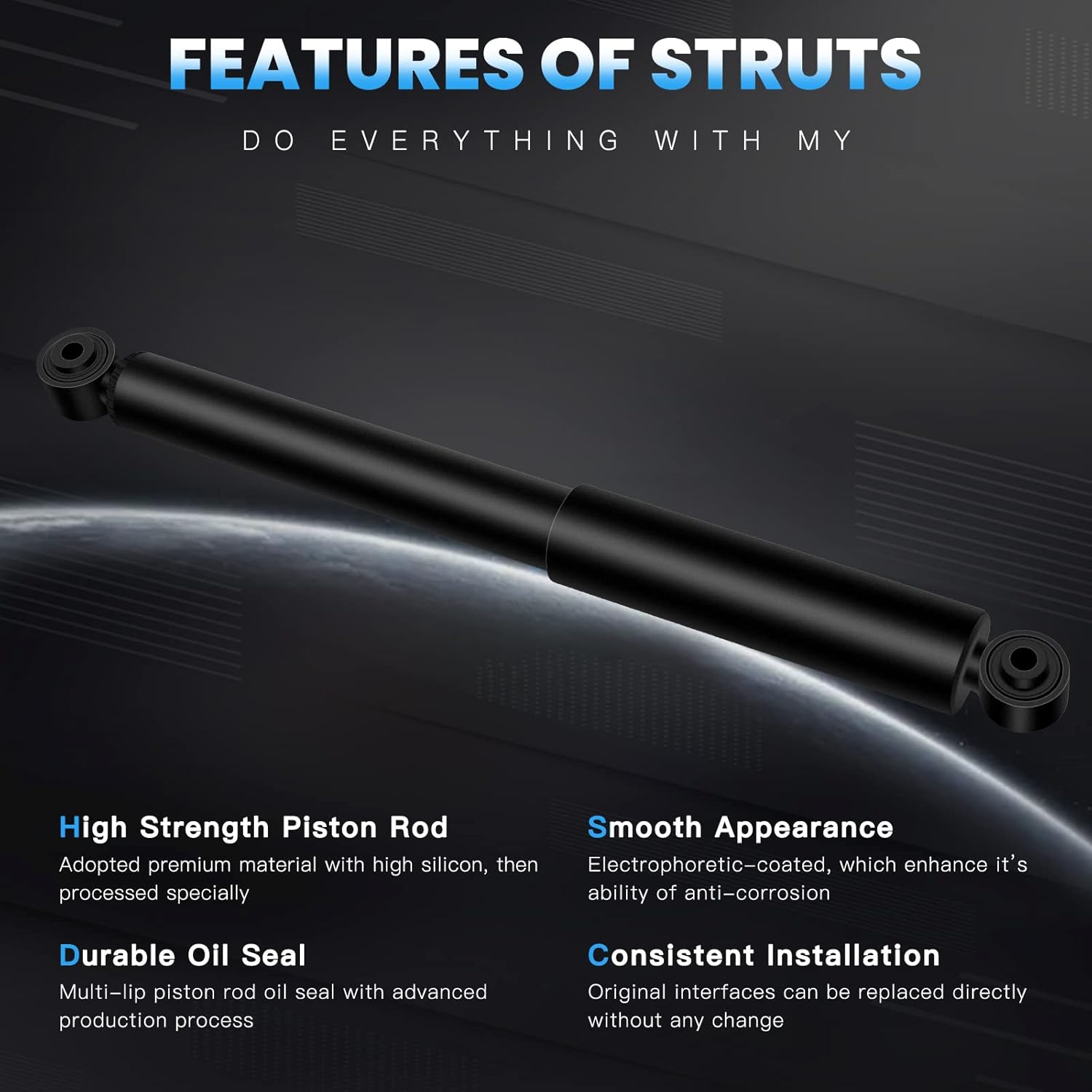 ECCPP Complete Struts Front and Rear Pair Strut Spring Assembly Shock Absorber for 2007-2011 for Dodge Nitro,2002-2012 for Jeep Liberty Set of 4